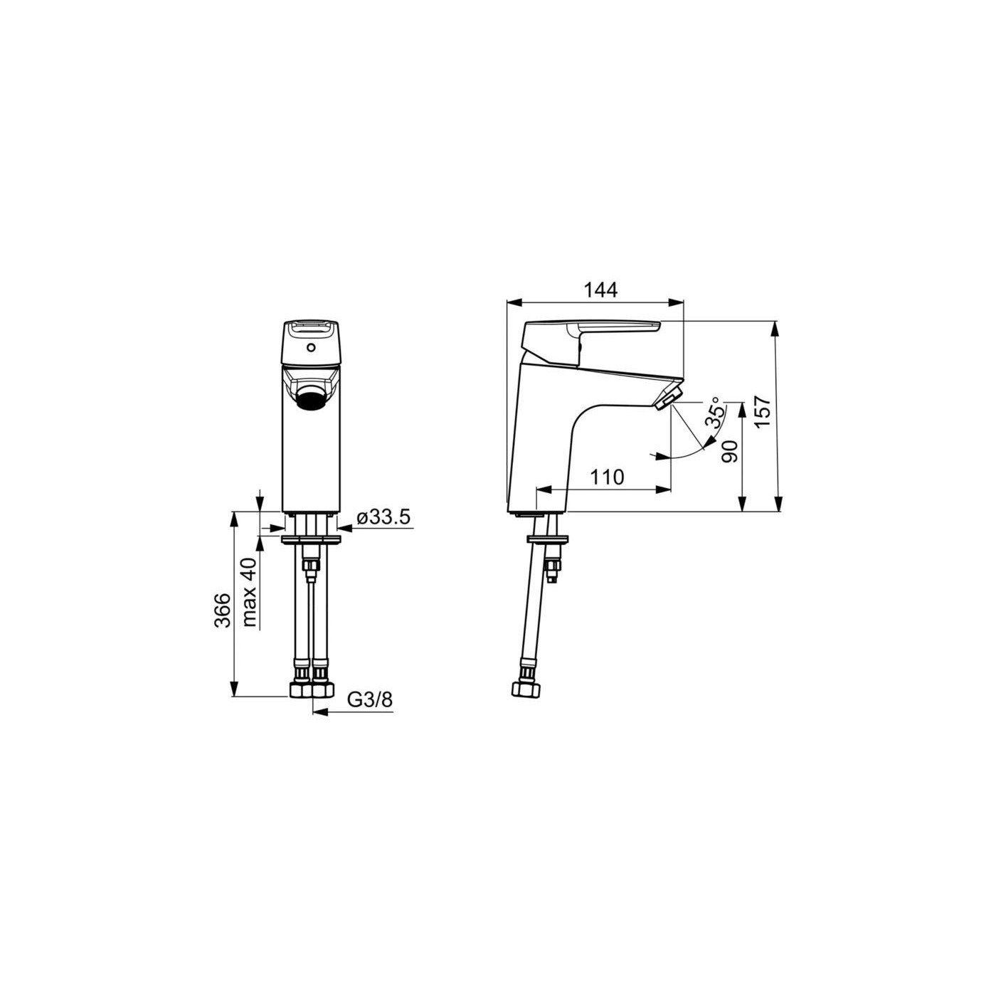 Bateria Umywalkowa Xl Saga Chrom 3911F Oras