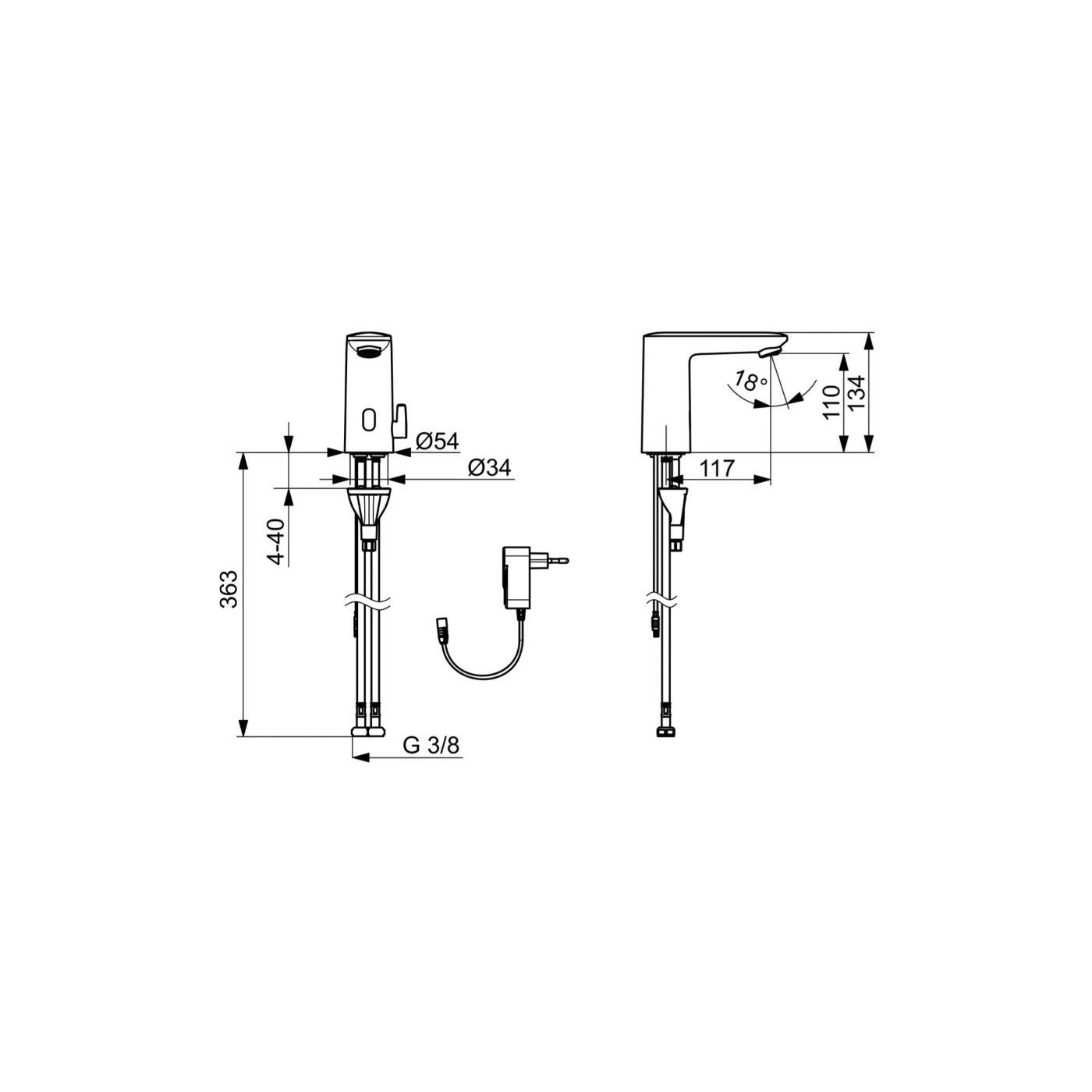 Bateria Umywalkowa 230/9V Bluetooth Electra Chrom 9200FTZ Oras