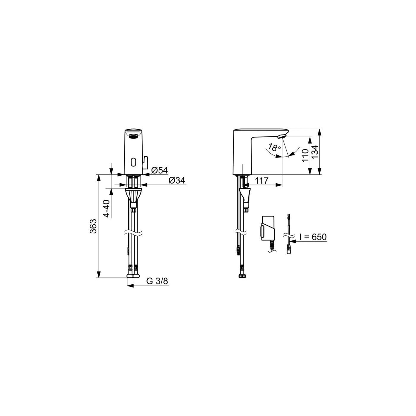 Bateria Umywalkowa 3V Bluetooth Electra Chrom 9200FZ Oras