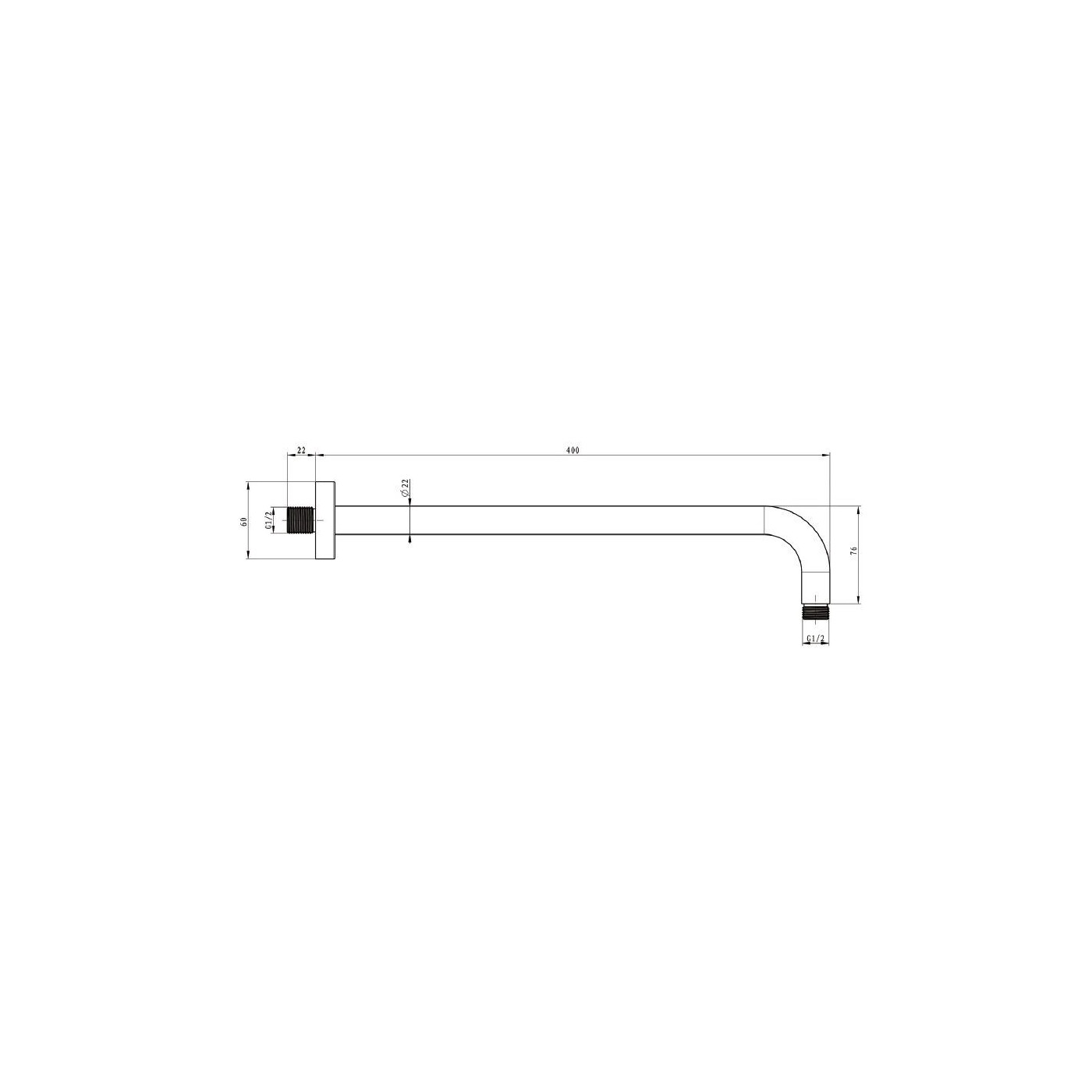 Ramię Deszczownicy 420 mm Miedź Szczotkowana 04052BRG Emporia