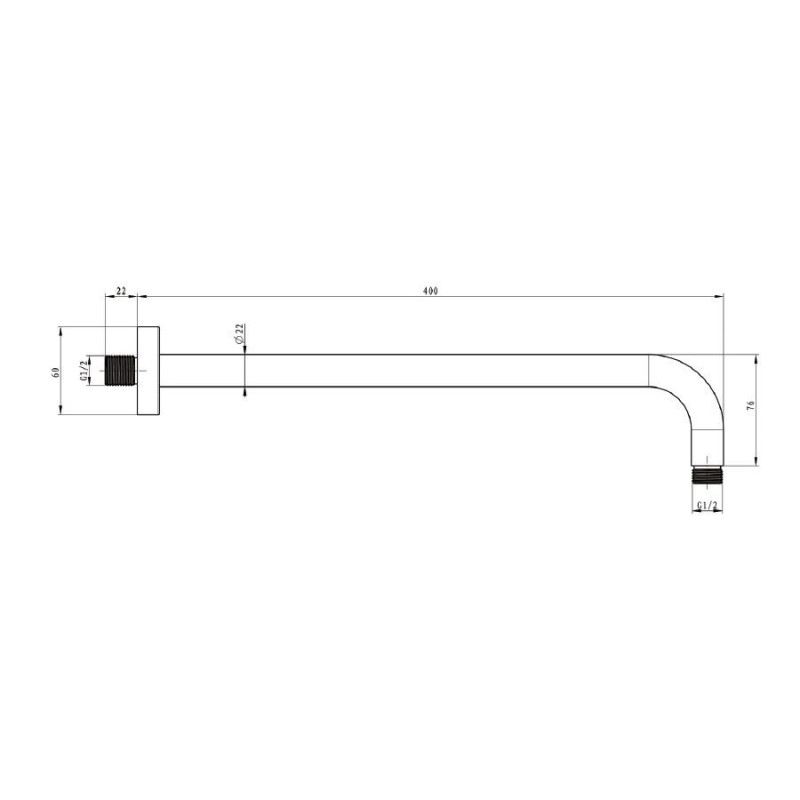 Ramię Deszczownicy 420 mm Miedź Szczotkowana 04052BRG Emporia