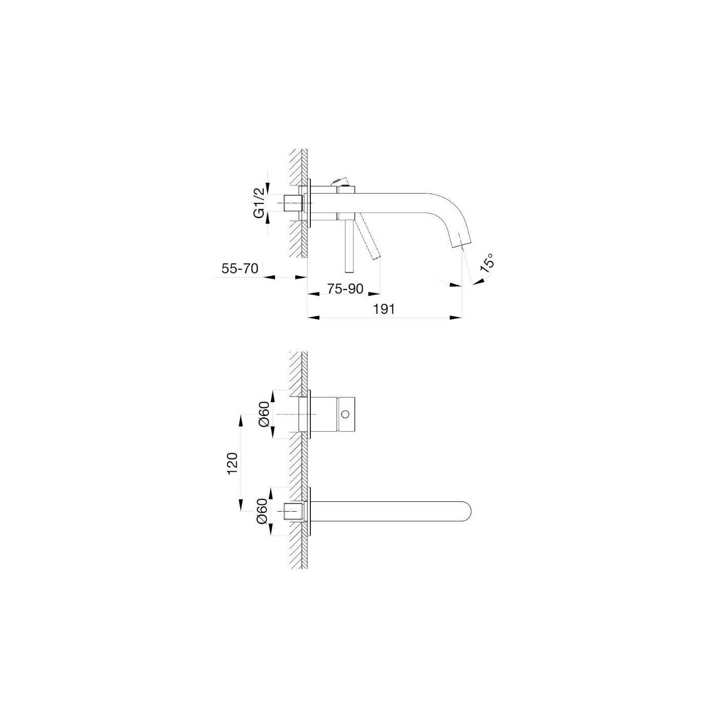 Bateria Umywalkowa Podtynkowa Z Boxem Fly Gun Metal 03012BN Emporia