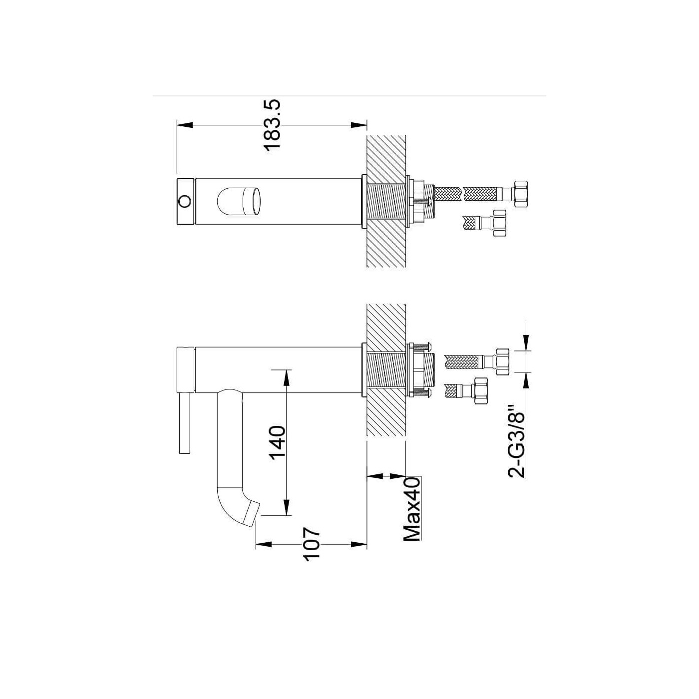 Bateria Umywalkowa Axel QB105A Kohlman