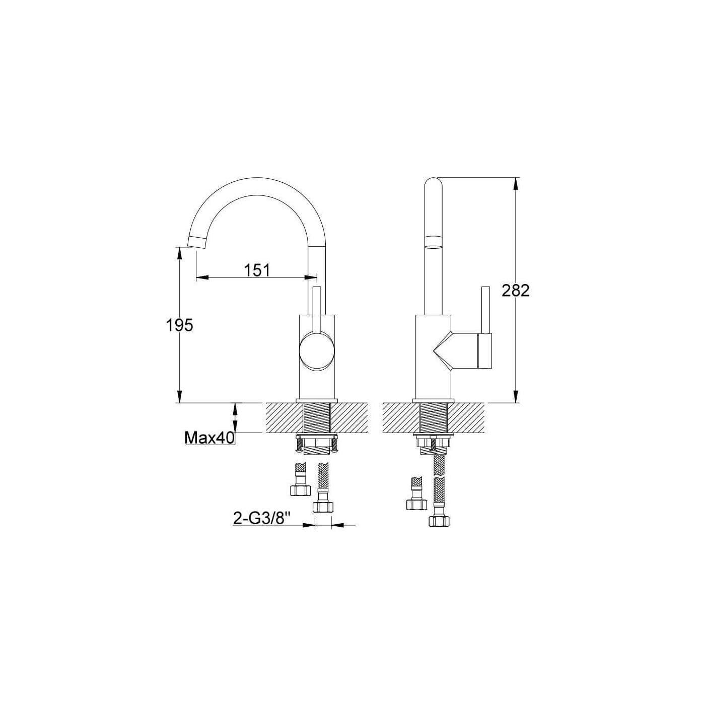 Bateria Umywalkowa Axel Gold QB150AGD Kohlman
