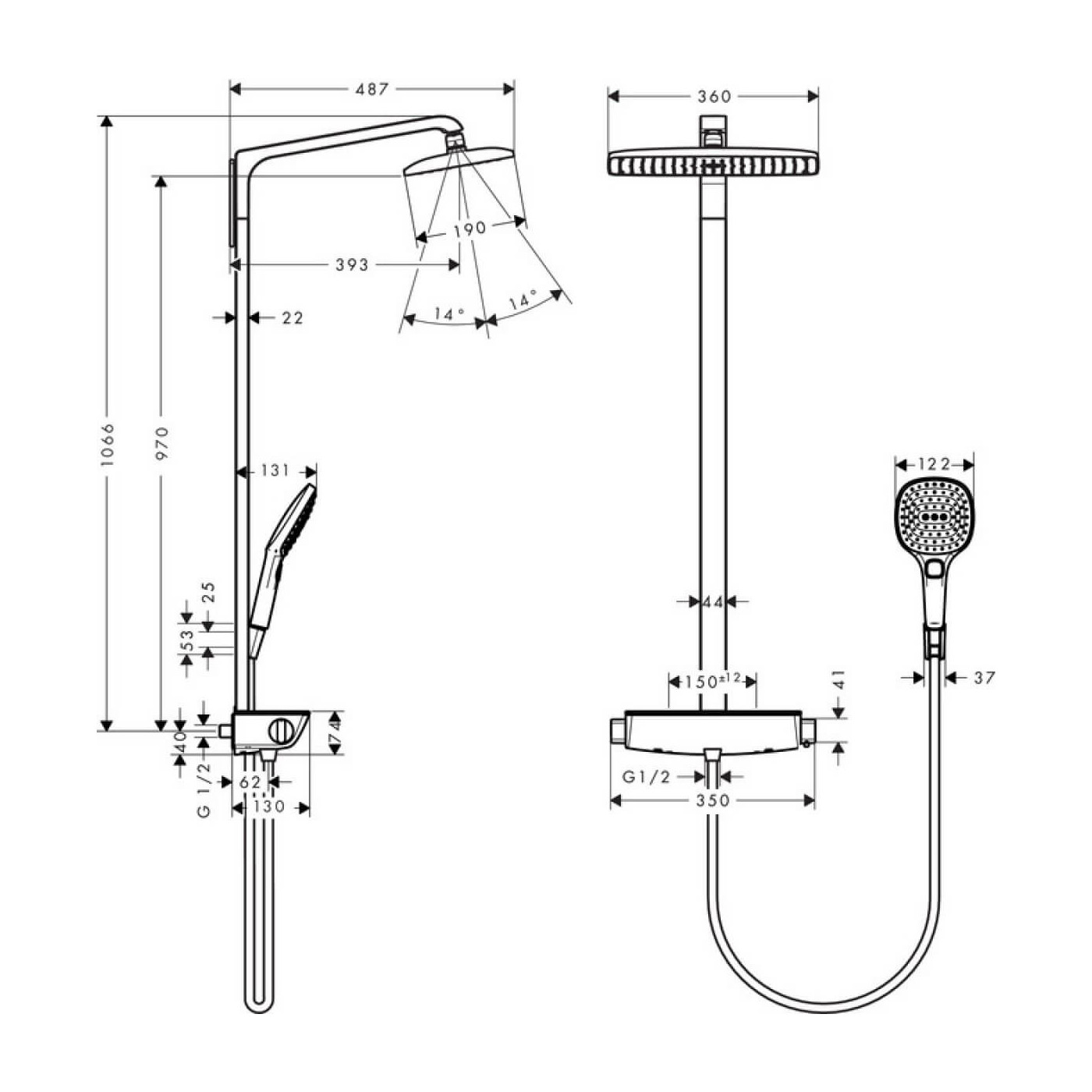 Zestaw Prysznicowy Raindance Select E360 27112400 Hansgrohe