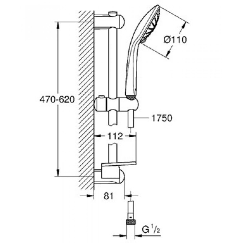 Zestaw Z Drążkiem Prysznicowym 3 Strumienie Euphoria 110 Massage 27231001 Grohe