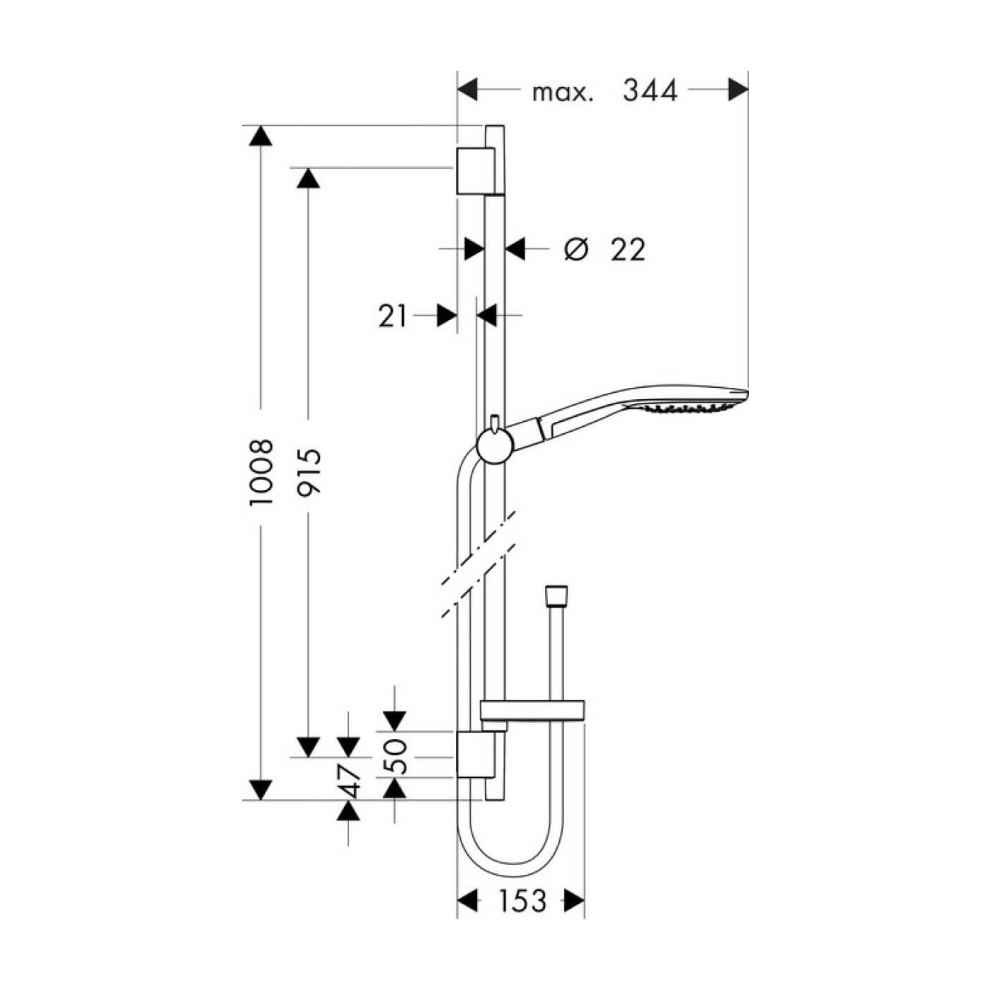 Zestaw Prysznicowy Raindance Select 150 Unica Chrom 27803400 Hansgrohe - Outlet