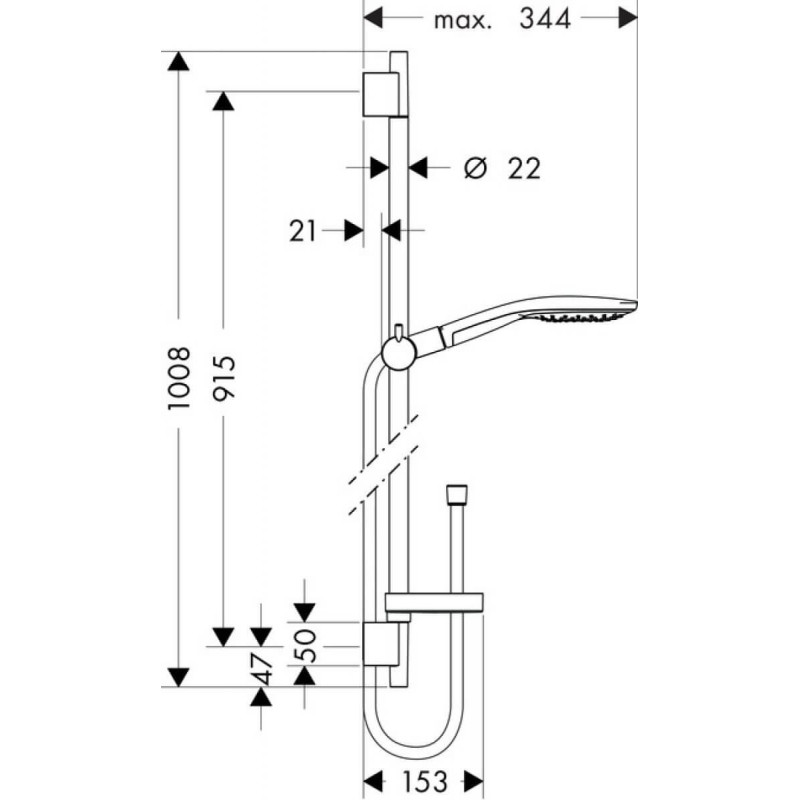 Zestaw Prysznicowy Raindance Select 150 Unica Chrom 27803400 Hansgrohe - Outlet
