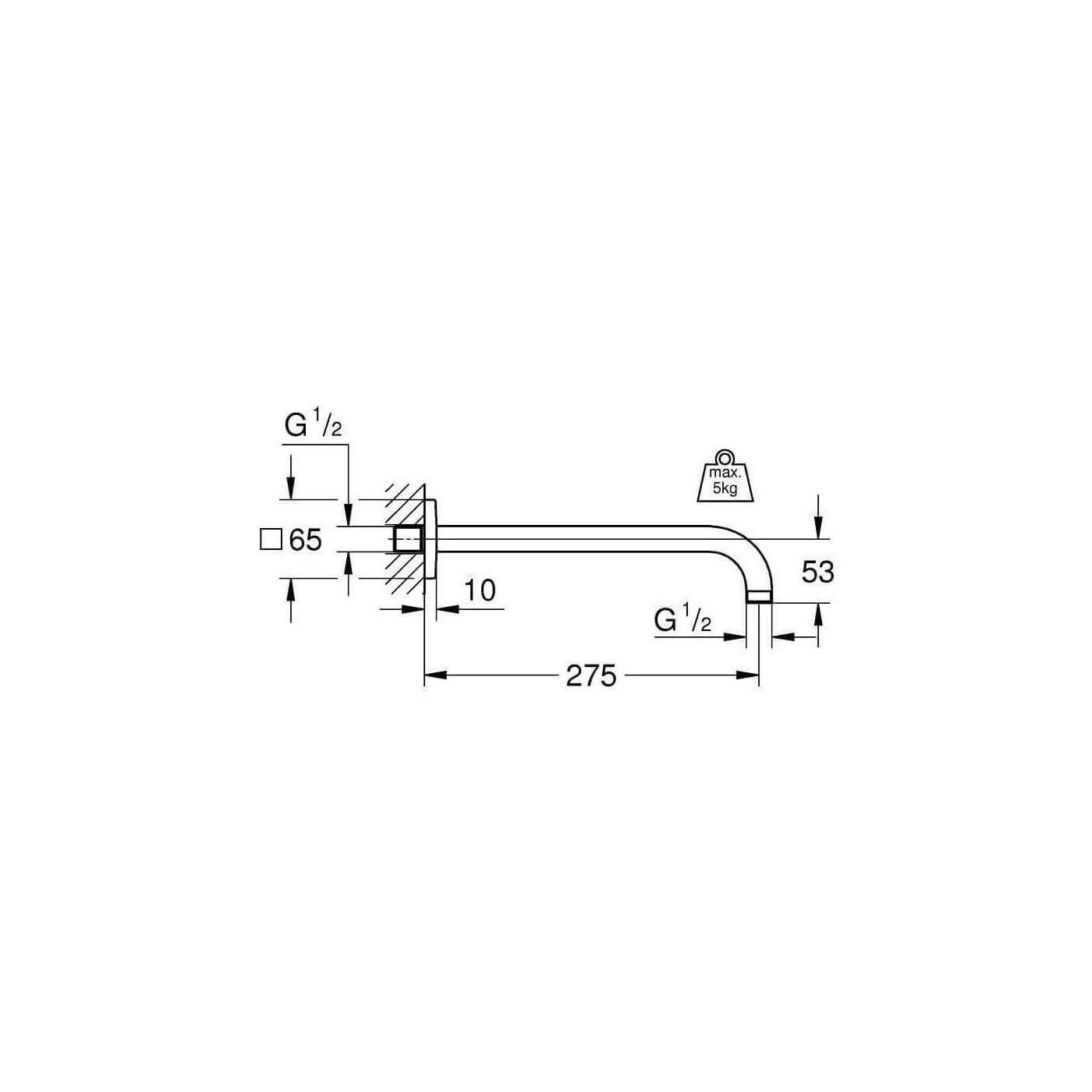 Ramię Prysznica 275 mm Rainshower 27488000 Grohe