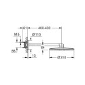 Deszczownica Z Ramieniem 430 mm 2 Strumienie Rainshower SmartActive 310 26475000 Grohe