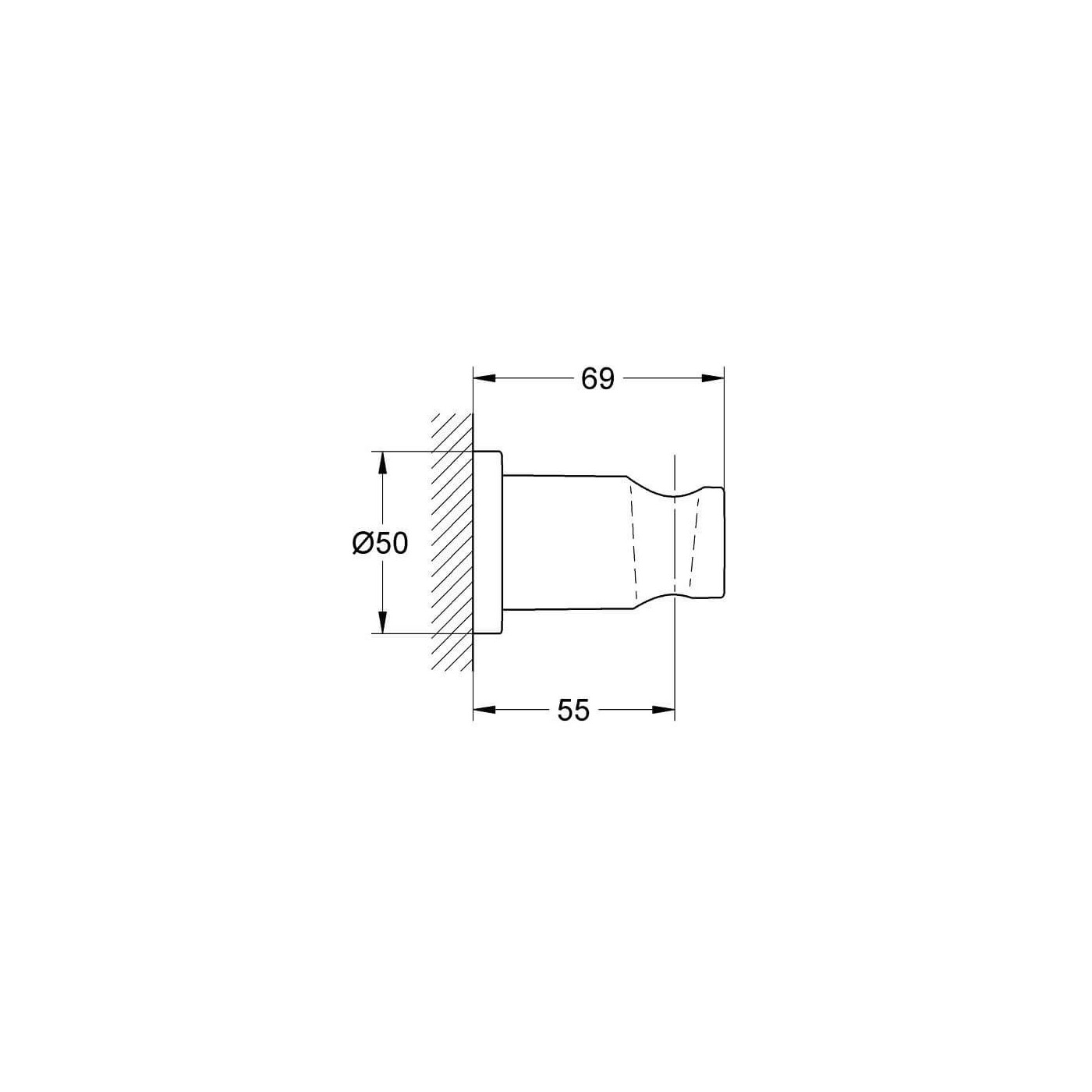 Uchwyt Ściennny Rainshower Polished Nickel 27074BE0 Grohe