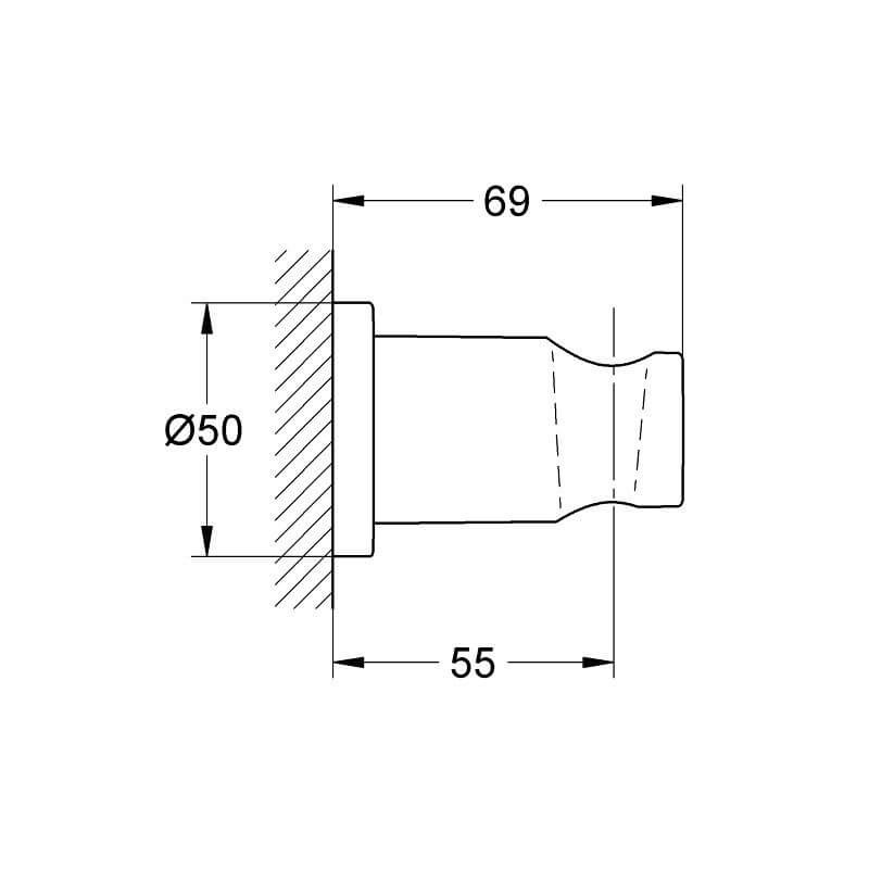 Uchwyt Ściennny Rainshower Chrom 27074000 Grohe