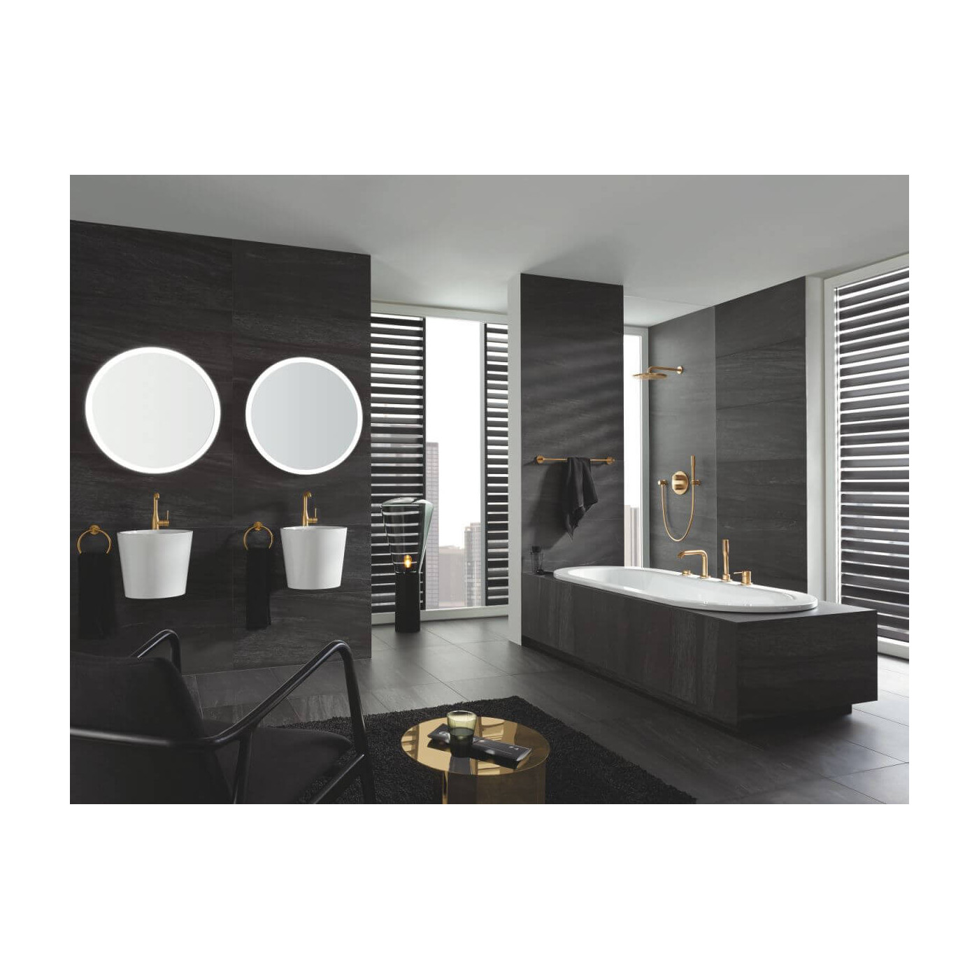 Deszczownica Z Ramieniem Rainshower Cosmopolitan 310 Brushed Cool Sunrise 26066GN0 Grohe