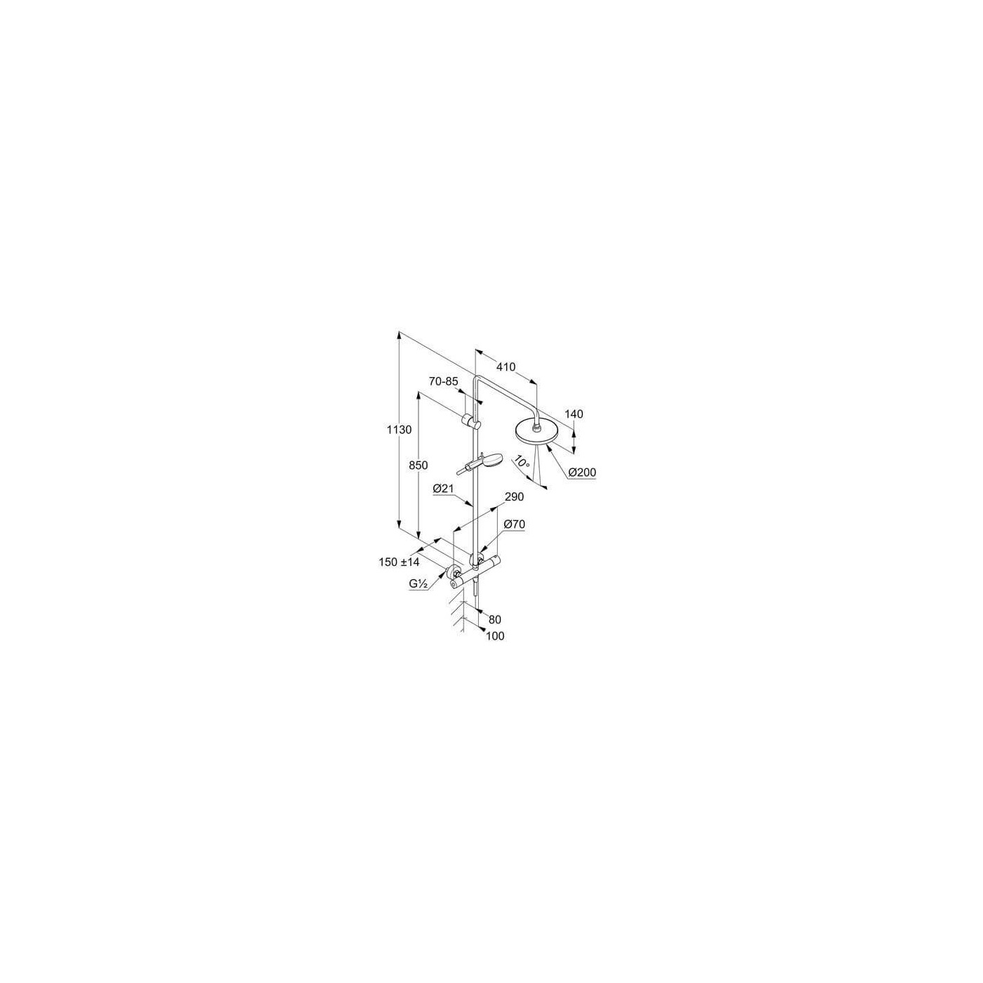 Kolumna Prysznicowa Logo Dual Shower Termostatyczna 680940500 Kludi