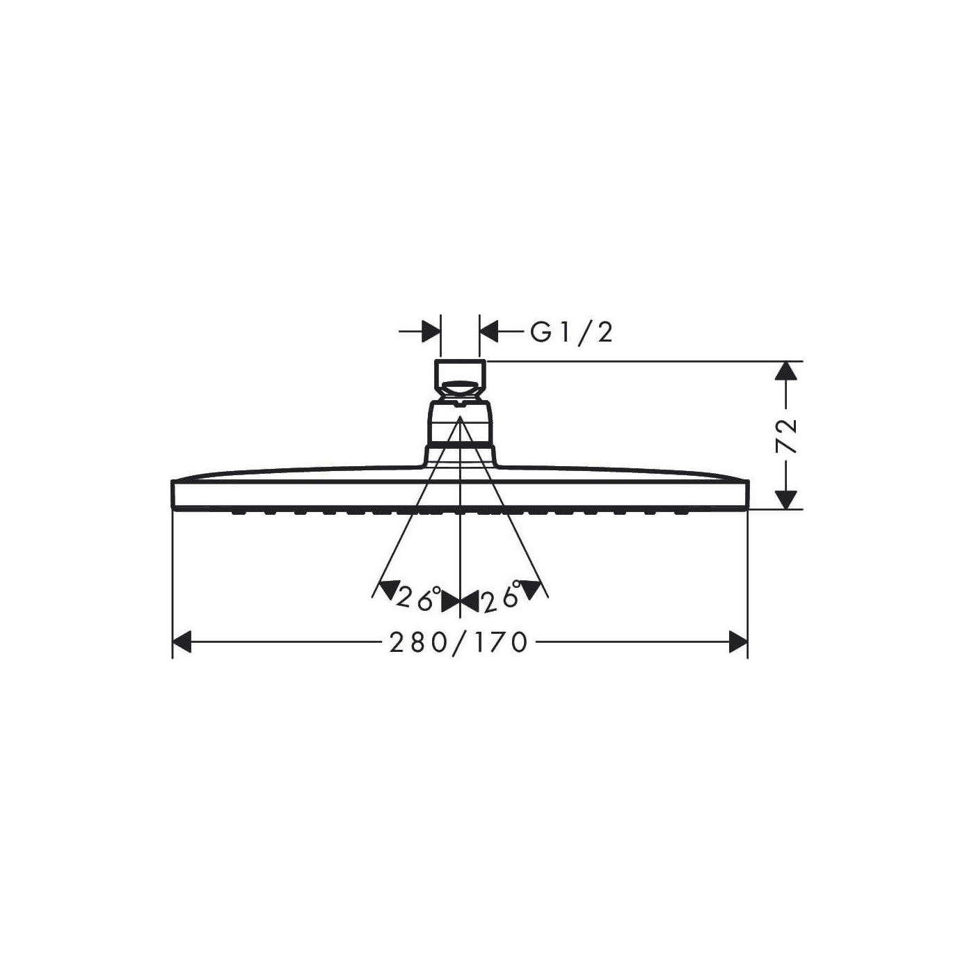 Głowica Prysznicowa Croma E 280 1 Jet 26257000 Hansgrohe
