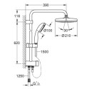 System Prysznicowy Z Przełącznikiem Do Montażu Ściennego Tempesta System 210 26381001 Grohe