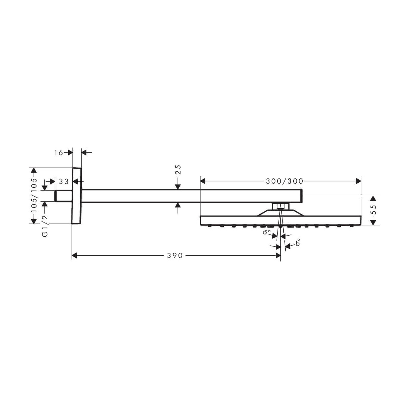 Głowica Prysznicowa 300 1Jet Z Ramieniem Prysznicowym 26238670 Hansgrohe