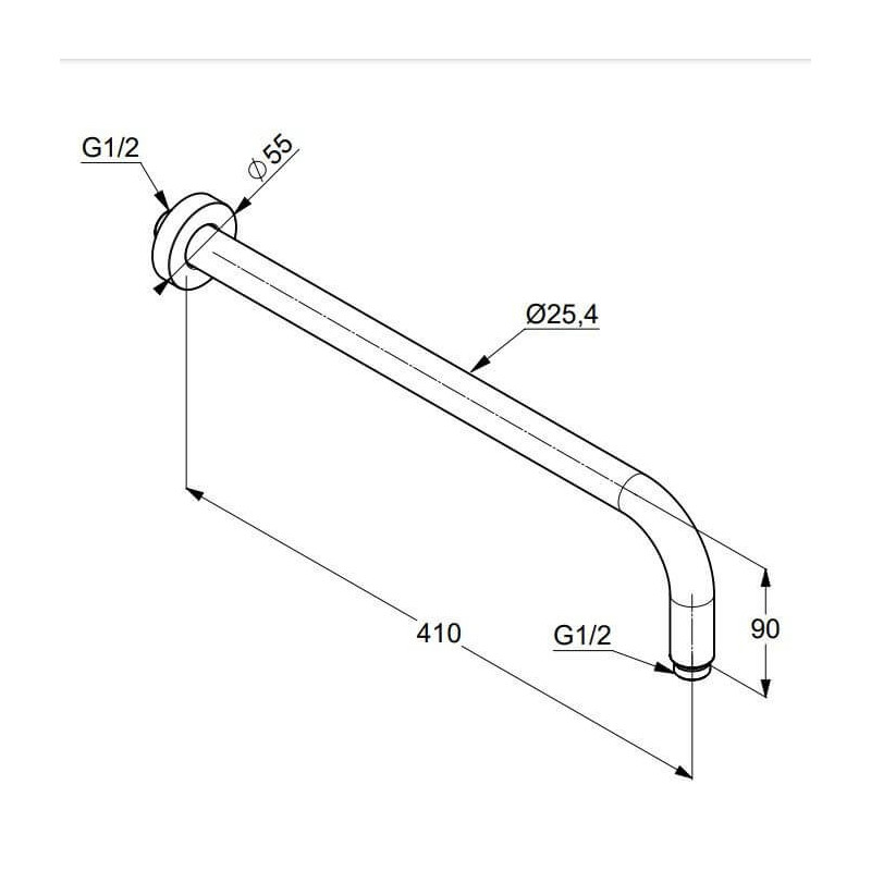 Ramię Deszczownicy A-QA 400 mm 6651439-00 Kludi
