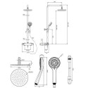 Termostatyczny System Prysznicowy Natynkowy Y Chrom Y1244LUXLCR Omnires