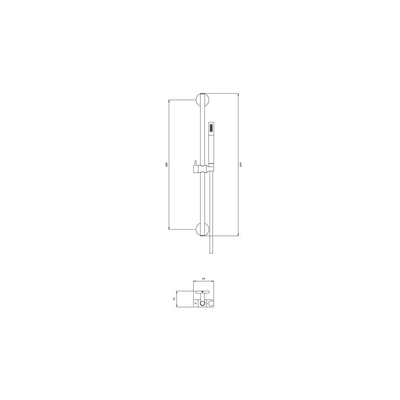 Zestaw Prysznicowy Suwany Y Czarny MICROPHONE-SBL Omnires