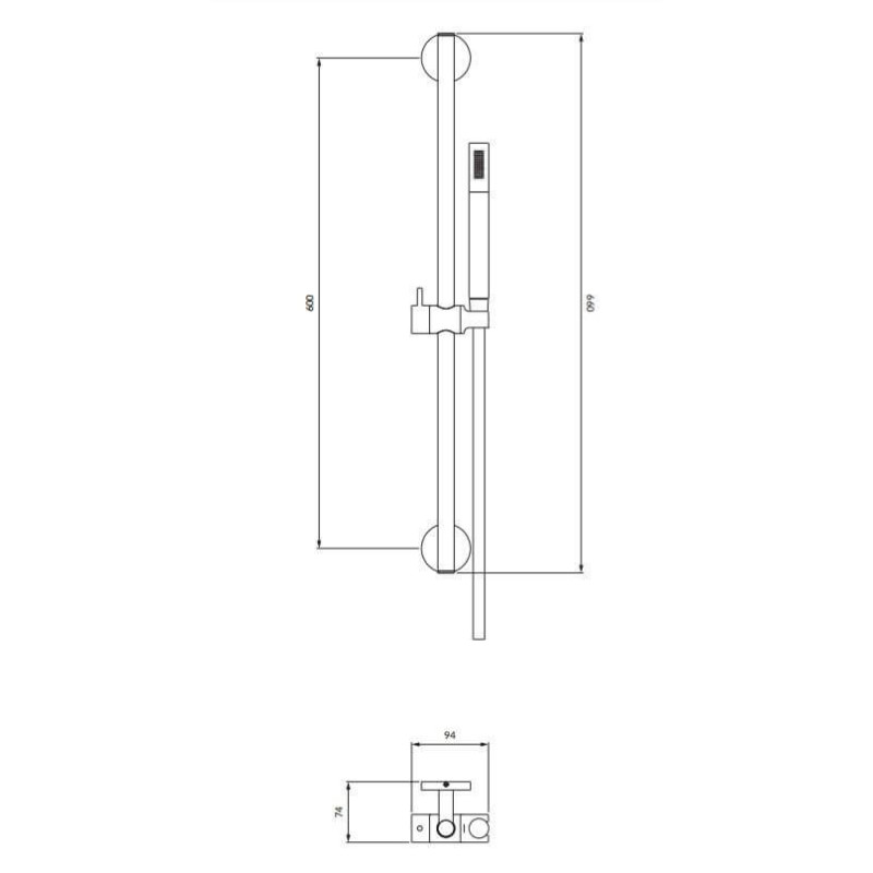 Zestaw Prysznicowy Suwany Y Czarny MICROPHONE-SBL Omnires