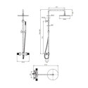 Termostatyczny System Prysznicowy Natynkowy Contour Antracyt CT8044AT Omnires