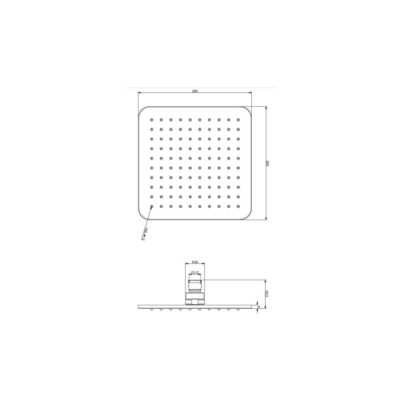 Deszczownica Slimline Chrom/Biały WG220/OCRB Omnires