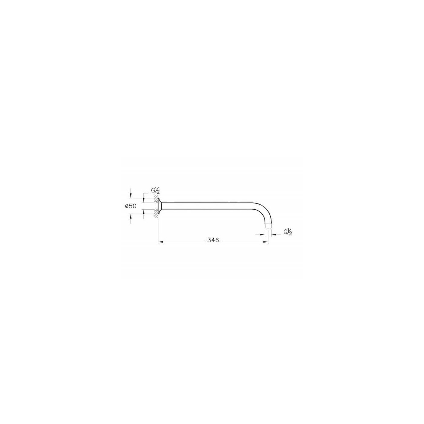 Ramię Deszczownicy Ścienne 34,5 cm Czarny Mat A4565236 Vitra