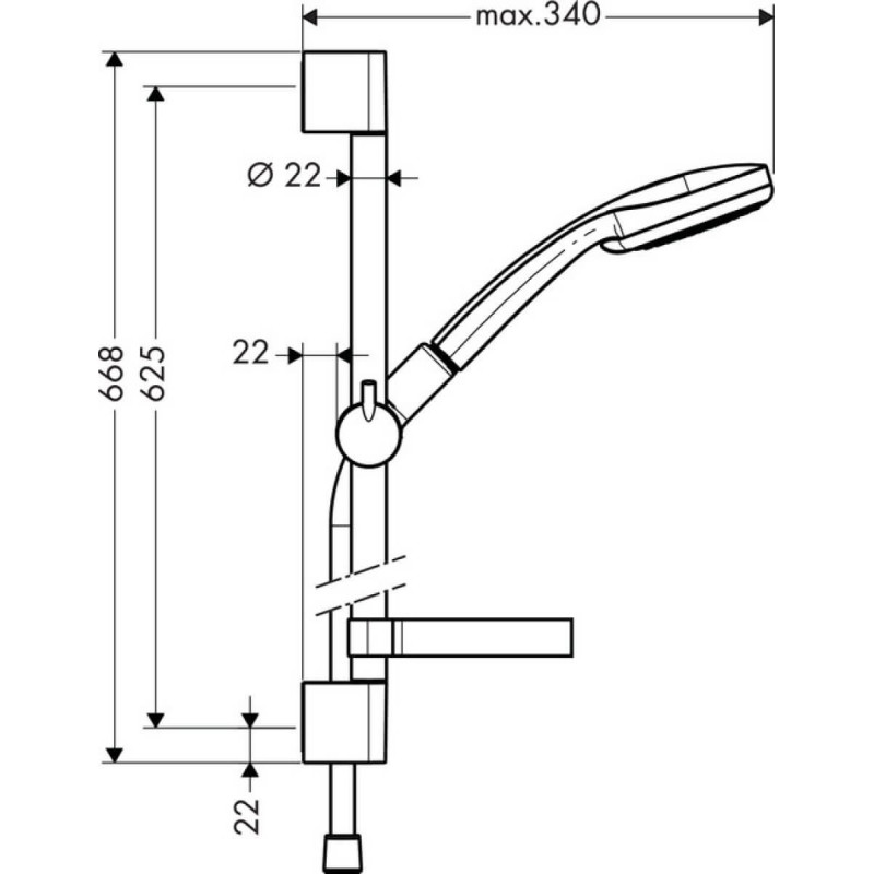 Zest. Prysznicowy Croma 100 Vario/Unica'c 65 cm Chrom 27772000 Hansgrohe