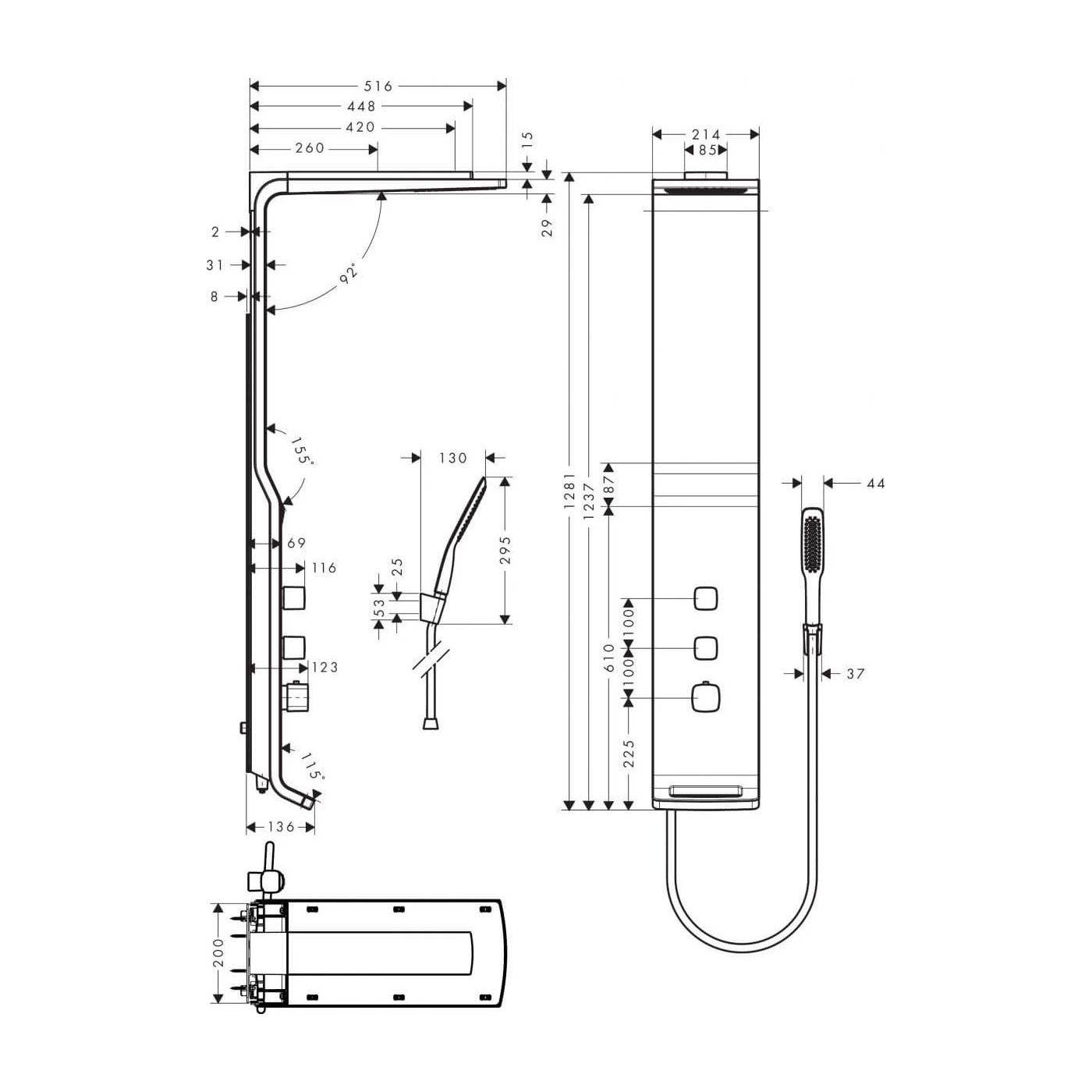 Panel Prysznicowy Puravida Raindance Lift 27008400 Hansgrohe