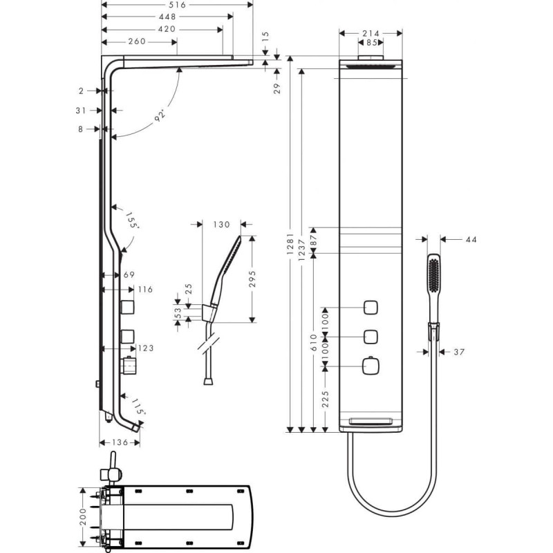Panel Prysznicowy Puravida Raindance Lift 27008400 Hansgrohe
