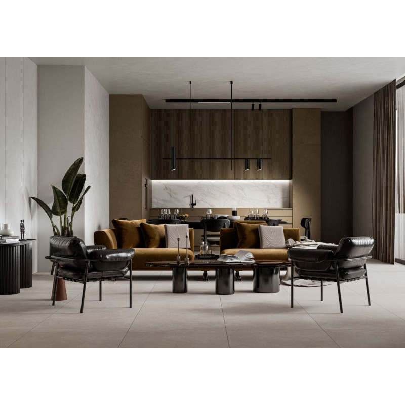 Płytka Podłogowa Modern Concrete Ivory Silky Cristal Lappato 119,7x59,7 Cerrad x La Mania Home