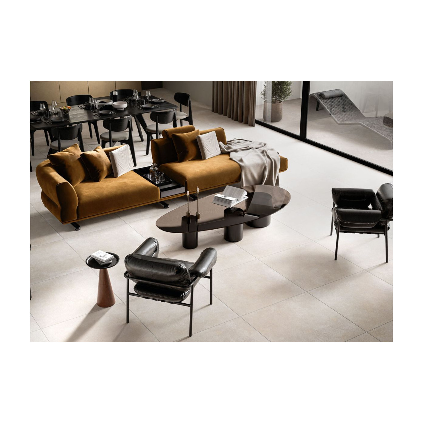 Płytka Podłogowa Modern Concrete Ivory Silky Cristal Lappato 119,7x59,7 Cerrad x La Mania Home