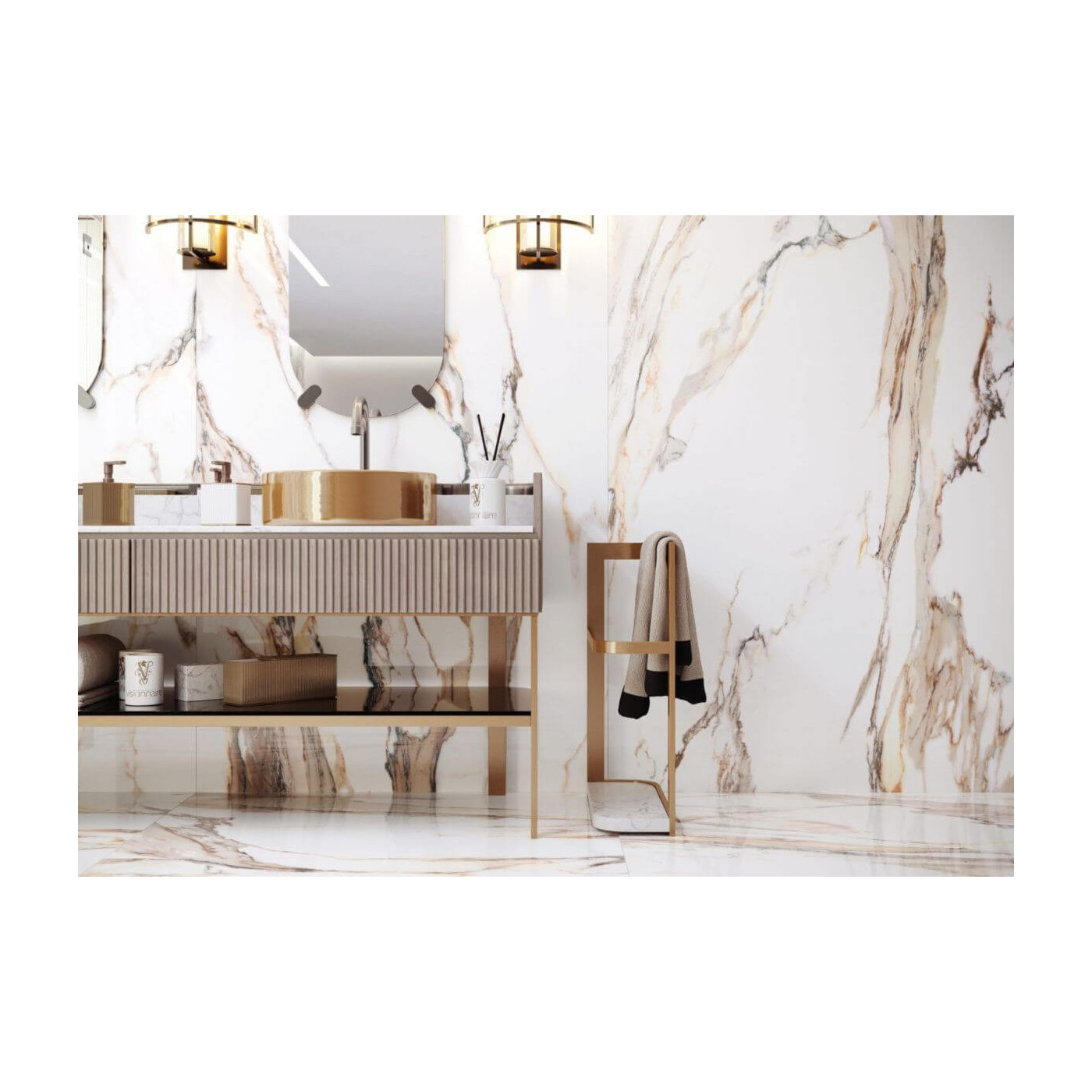 Płytka Calacatta Gold Poler 119,7x119,7 Cerrad