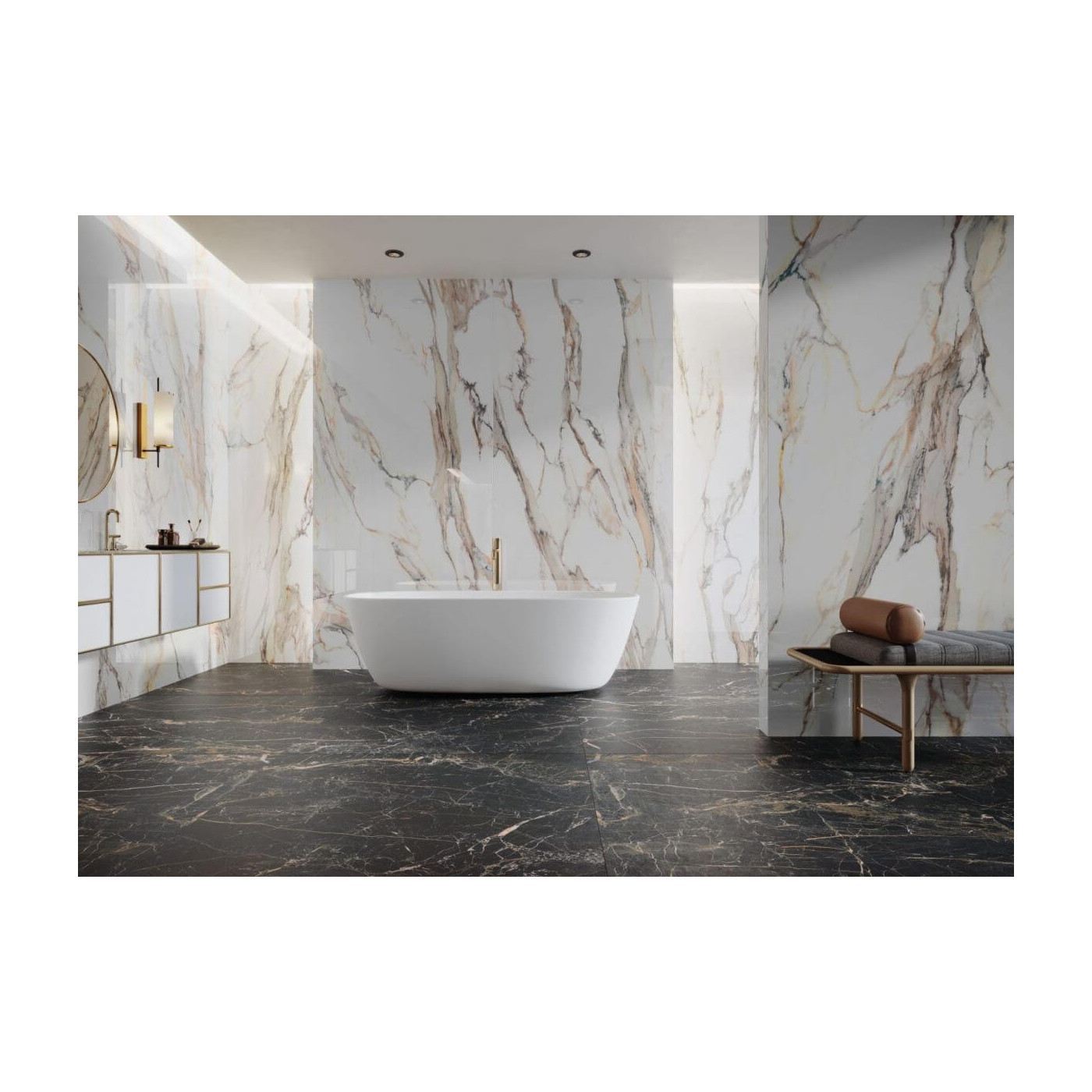 Płytka Calacatta Gold Poler 119,7x119,7 Cerrad