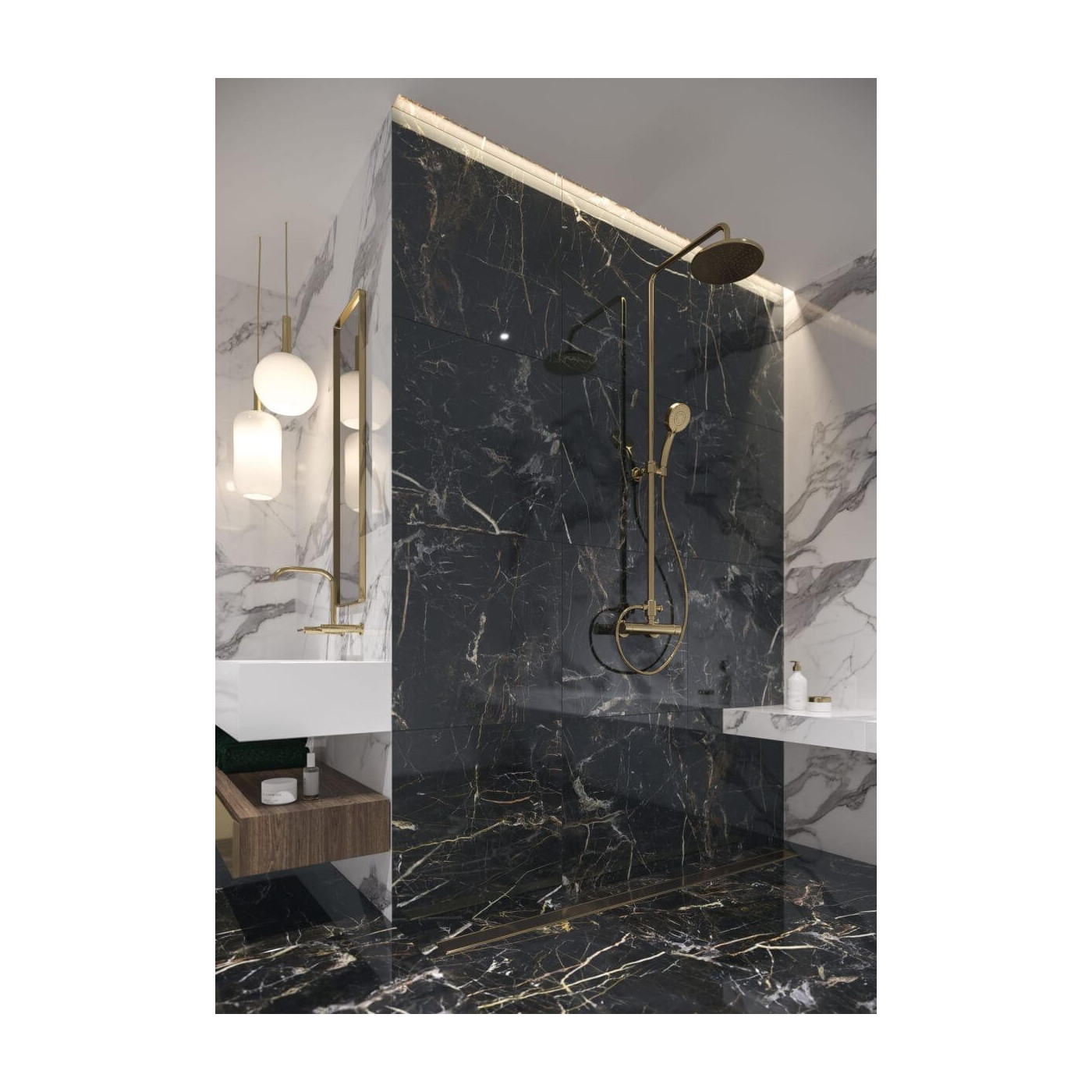 Płytka Podłogowa Marquina Gold Poler 119,7x59,7 Cerrad