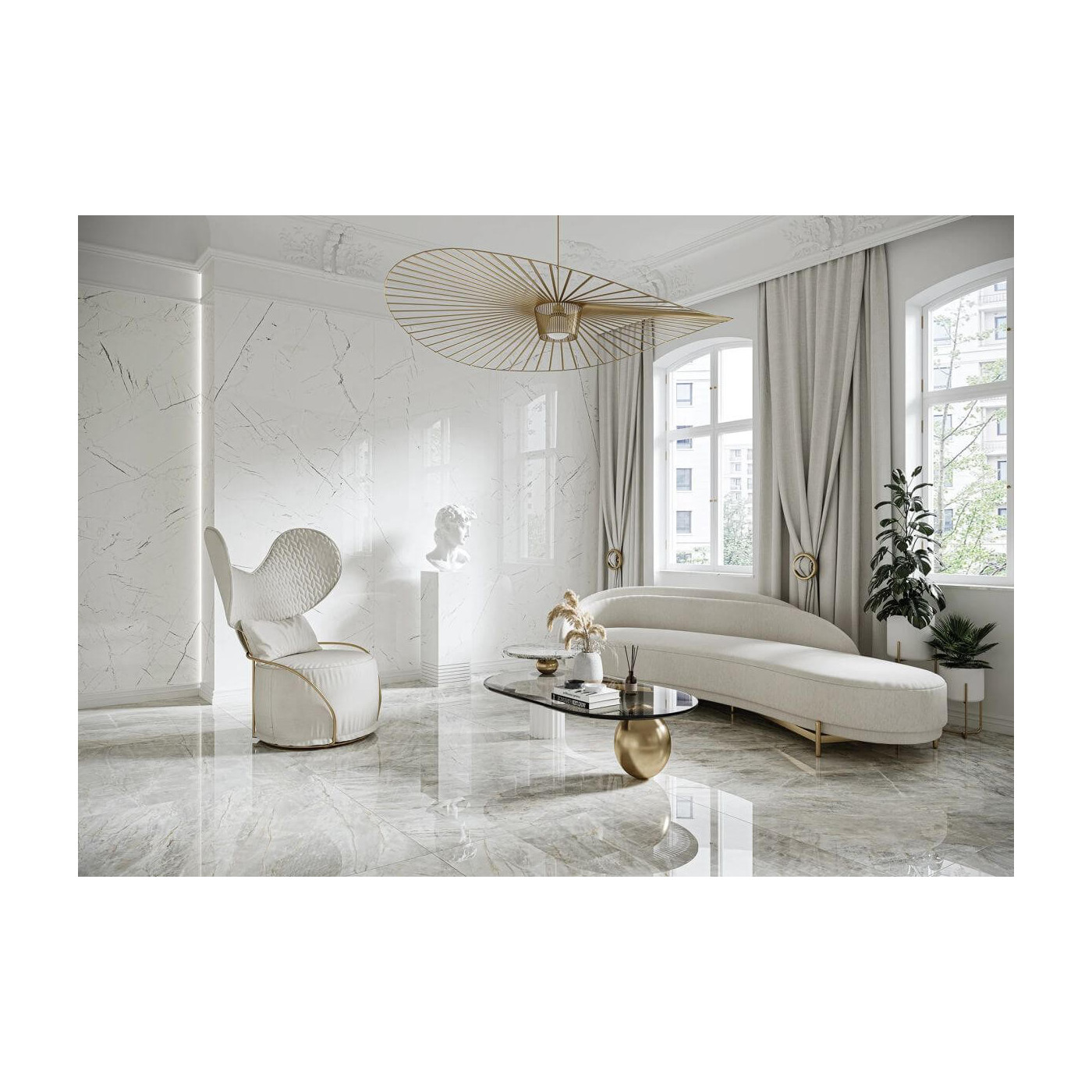 Płytka Gresowa Marmo Thassos White Poler 59,7x119,7 Cerrad x La Mania Home