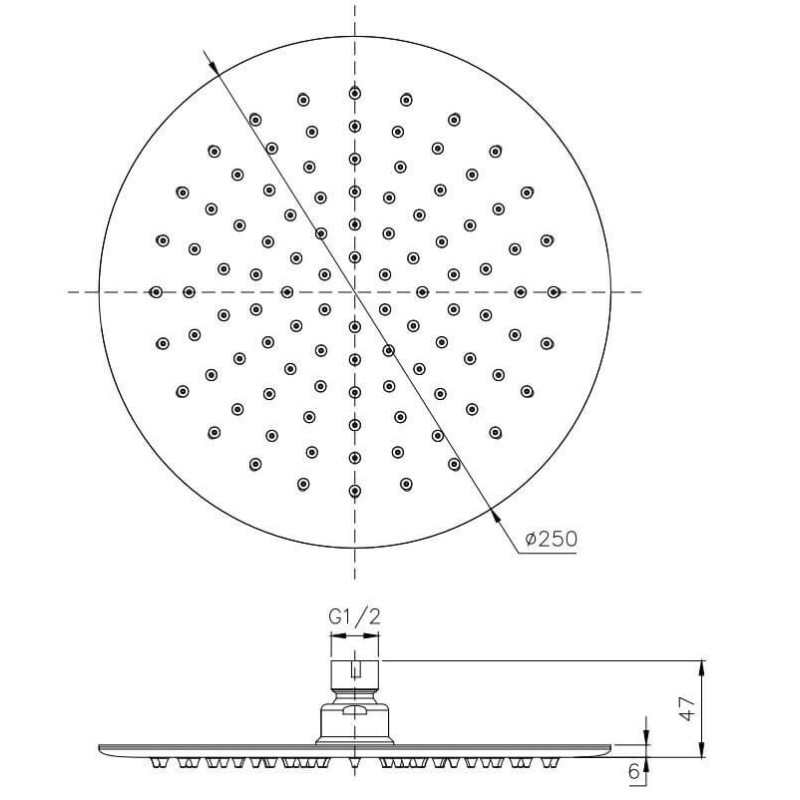 Deszczownica Okrągła Rio 250 mm Nikiel Szczotkowany 04060N Emporia