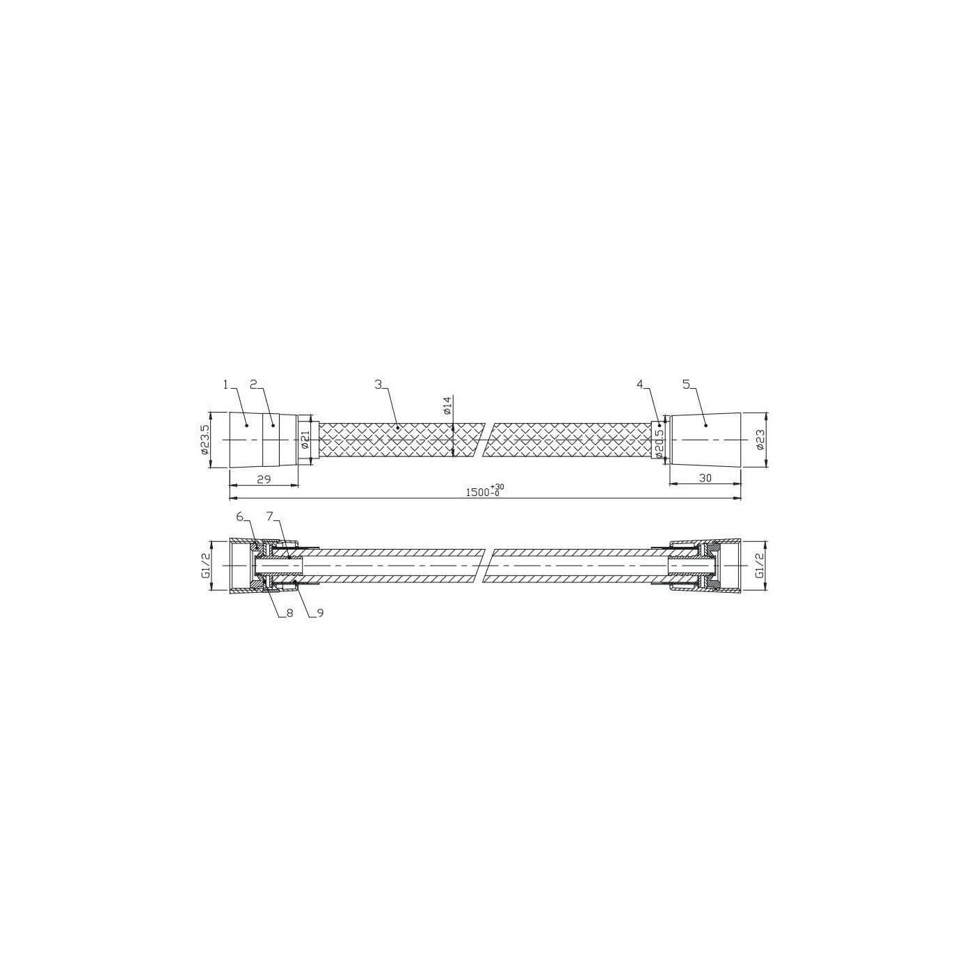 Wąż Prysznicowy Rio 1500 mm PVC Nikiel Szczotkowany 040100N Emporia