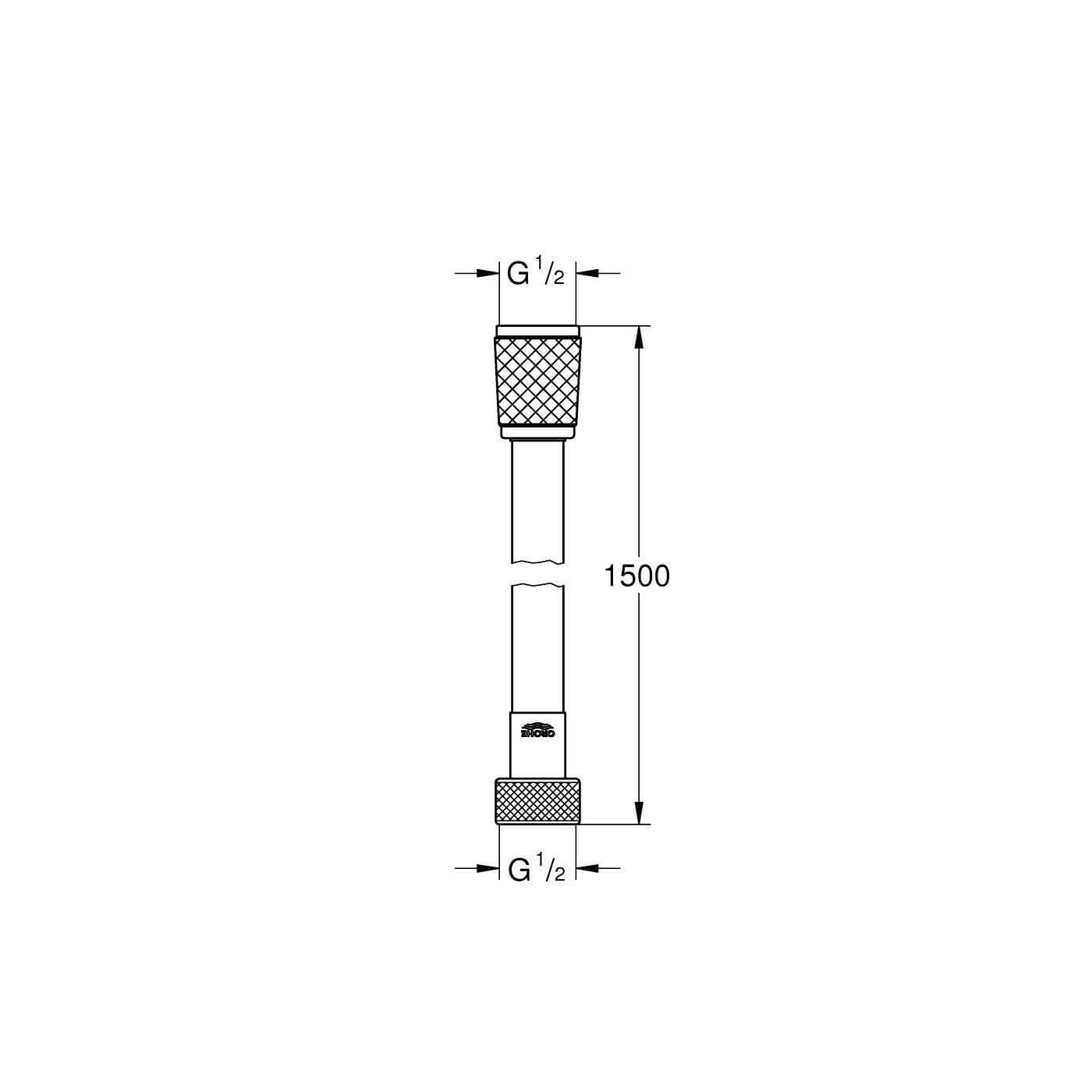 Wąż Prysznicowy 150 cm Vitalioflex Trend Czarny Mat 287412432 Grohe