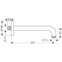 Ramię Prysznicowe Ścienne 24 cm 27409000 Hansgrohe