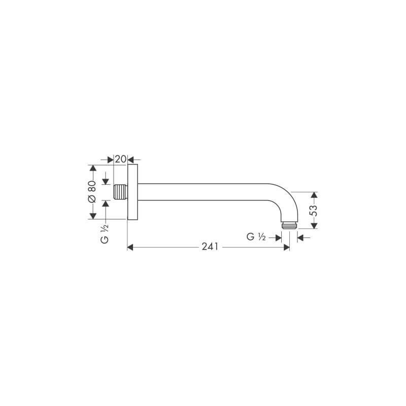 Ramię Prysznicowe Ścienne 24 cm 27409000 Hansgrohe