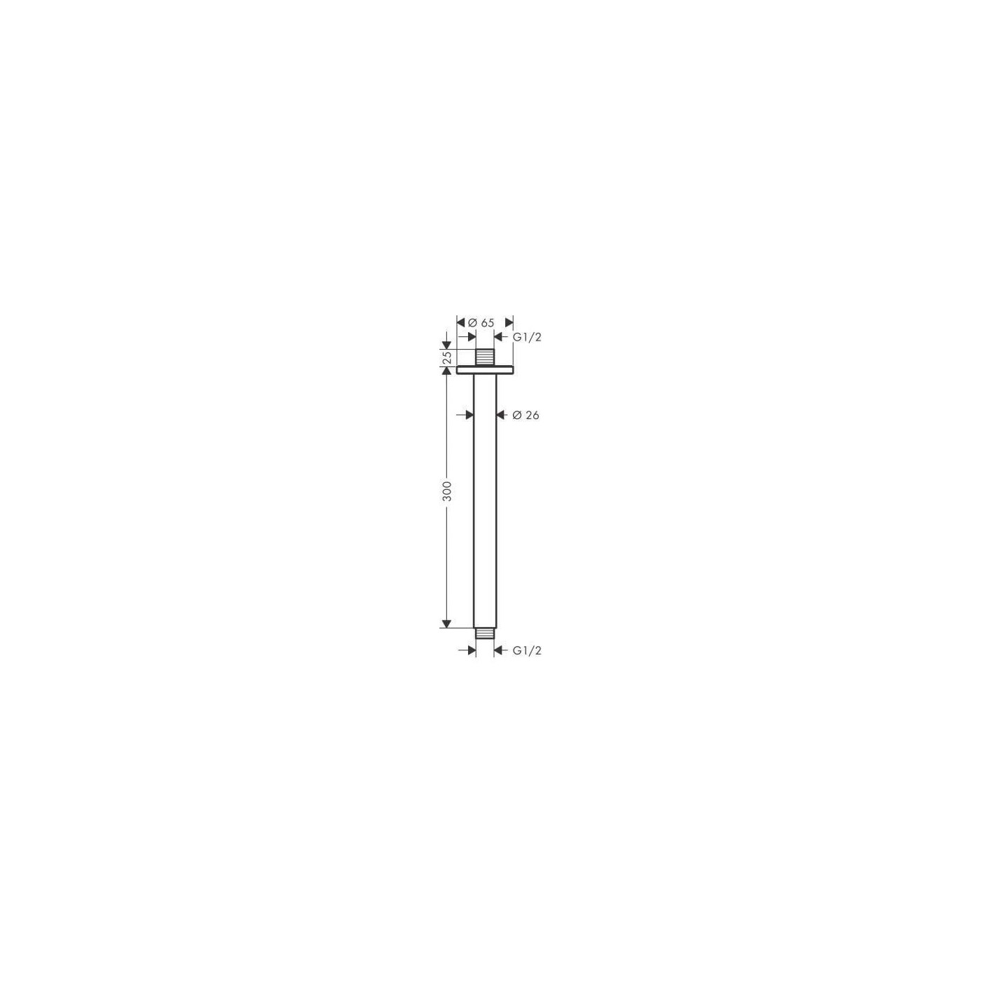 Ramię Sufitowe Vernis Blend Czarny 27805670 Hansgrohe