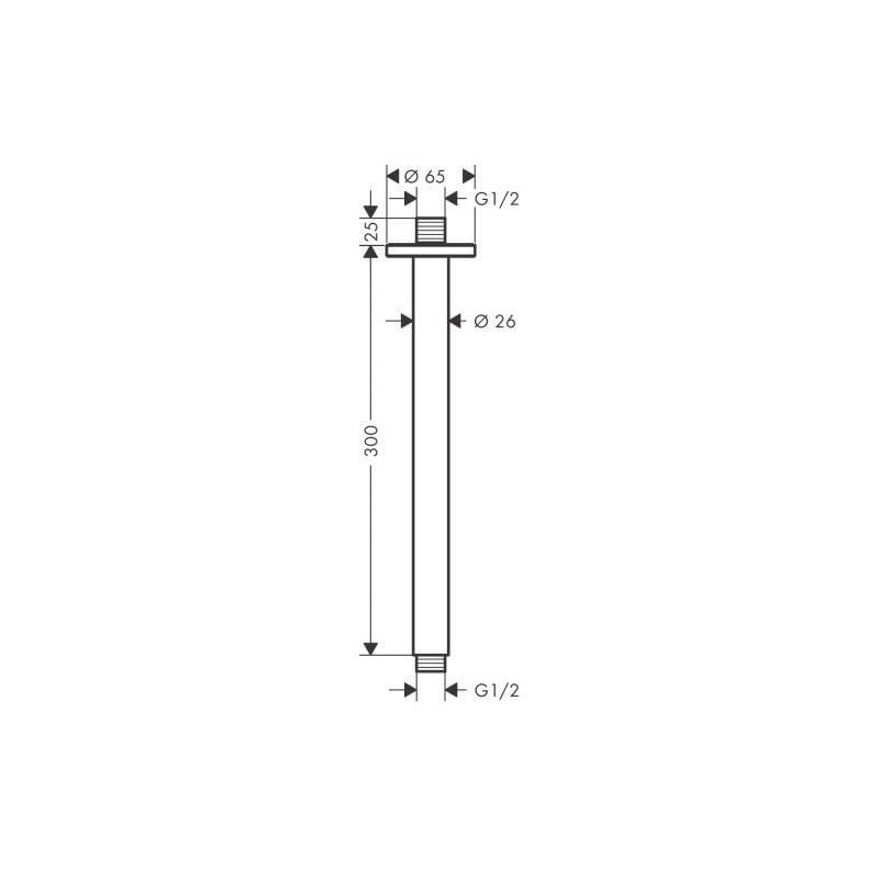 Ramię Sufitowe Vernis Blend Czarny 27805670 Hansgrohe