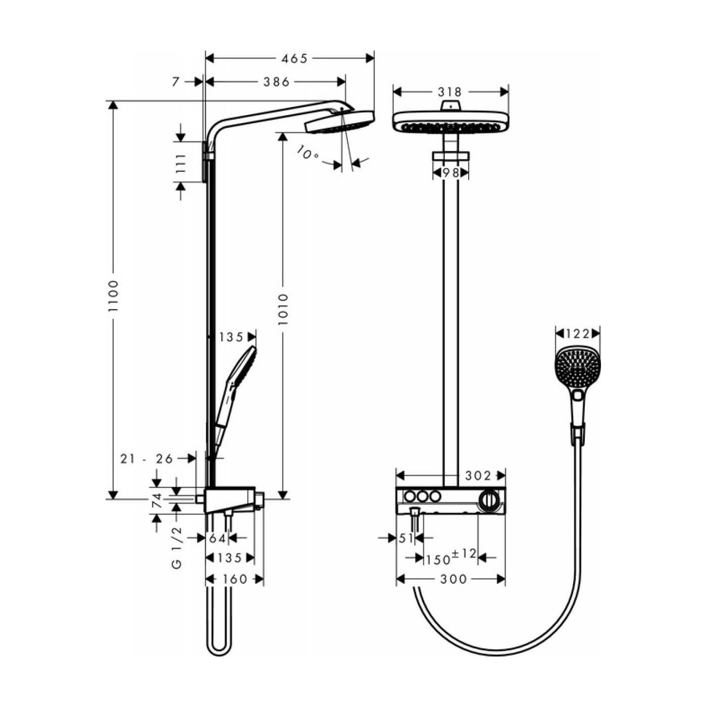 Zestaw Prysznicowy Select E 360 Raindance 27127400 Hansgrohe