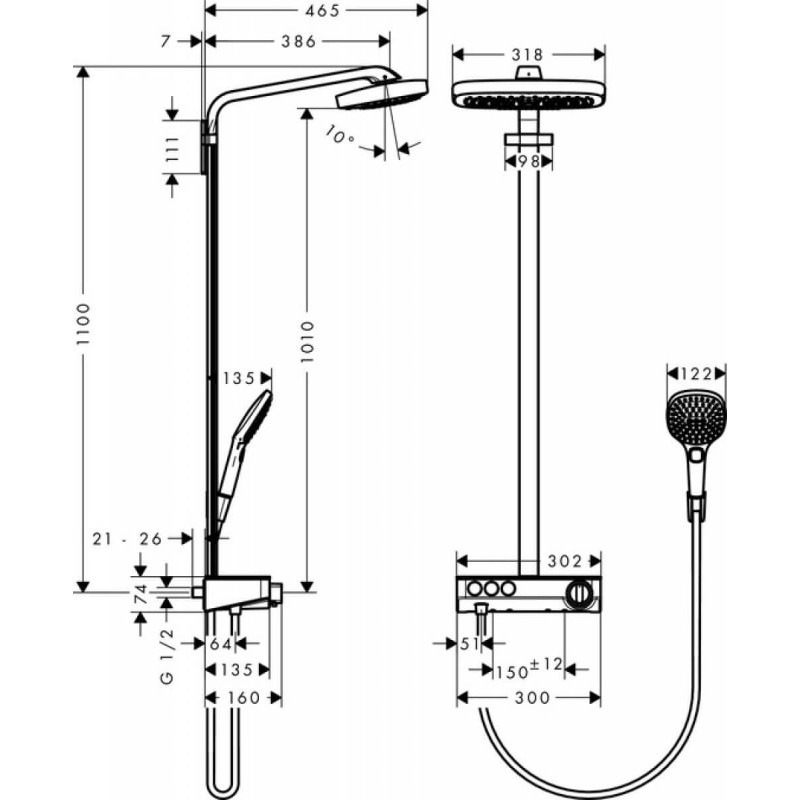 Zestaw Prysznicowy Select E 360 Raindance 27127400 Hansgrohe
