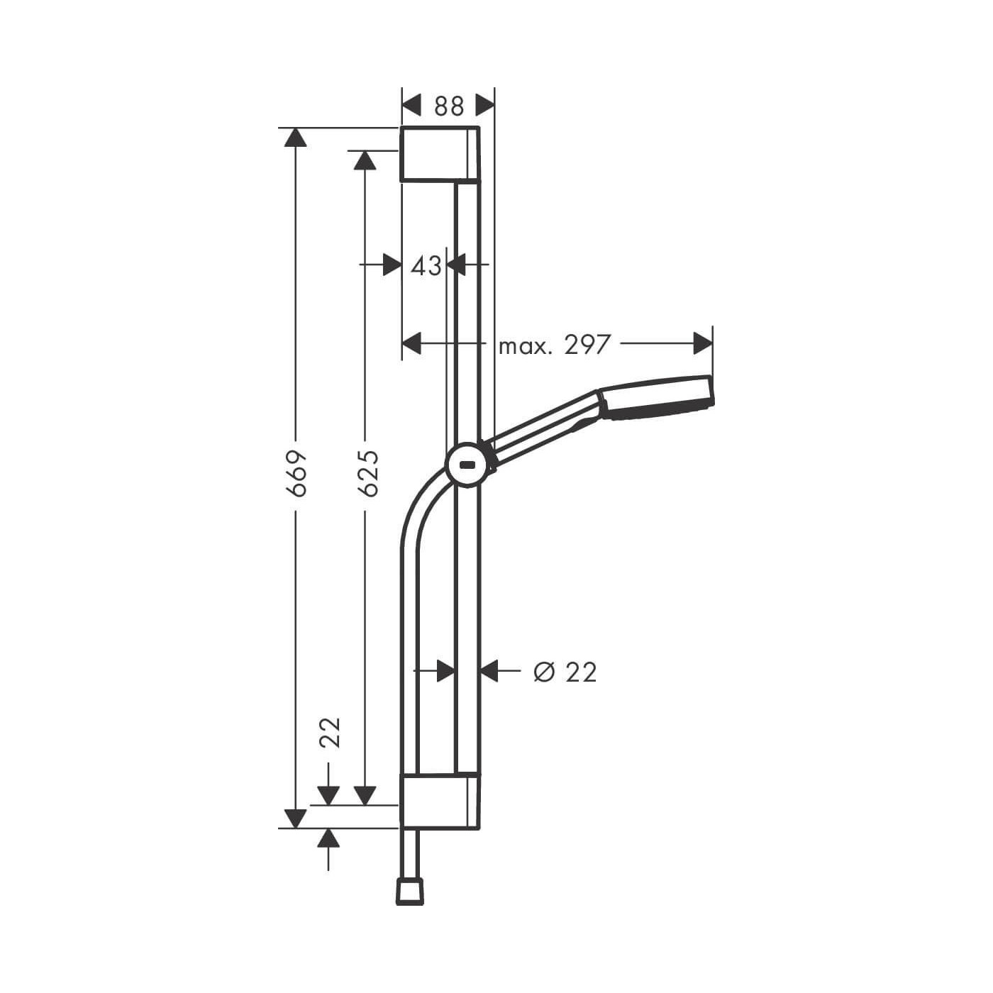 Zestaw Prysznicowy Pulsify Select S 105 3jet Relaxation EcoSmart 24161000 Hansgrohe
