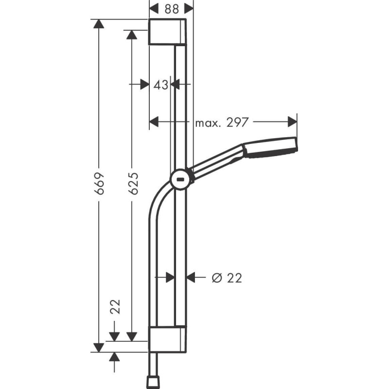 Zestaw Prysznicowy Pulsify Select S 105 3jet Relaxation EcoSmart 24161000 Hansgrohe