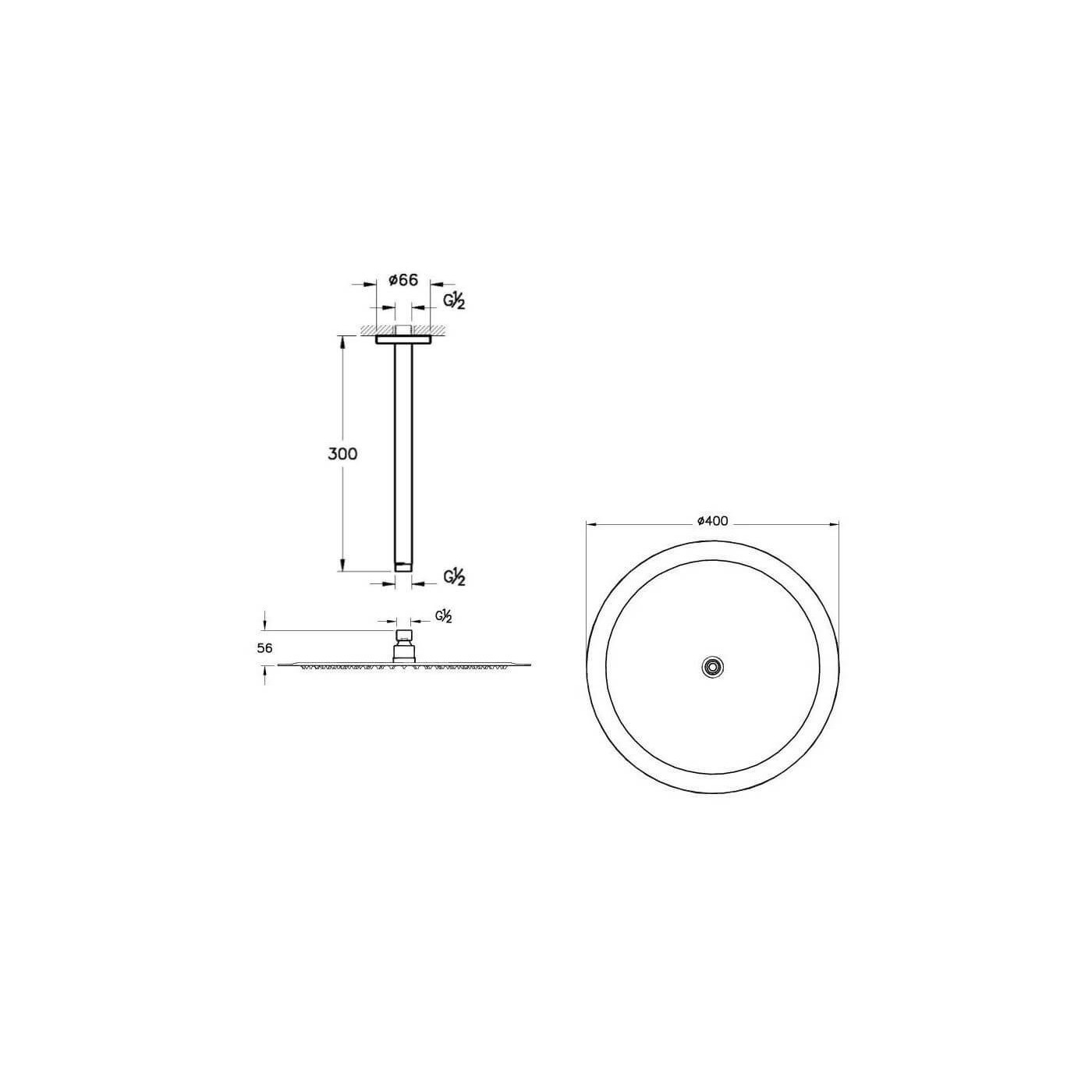 Zestaw Lite LS Deszczownica Z Ramieniem Chrom A45646EXP+A45650 Vitra