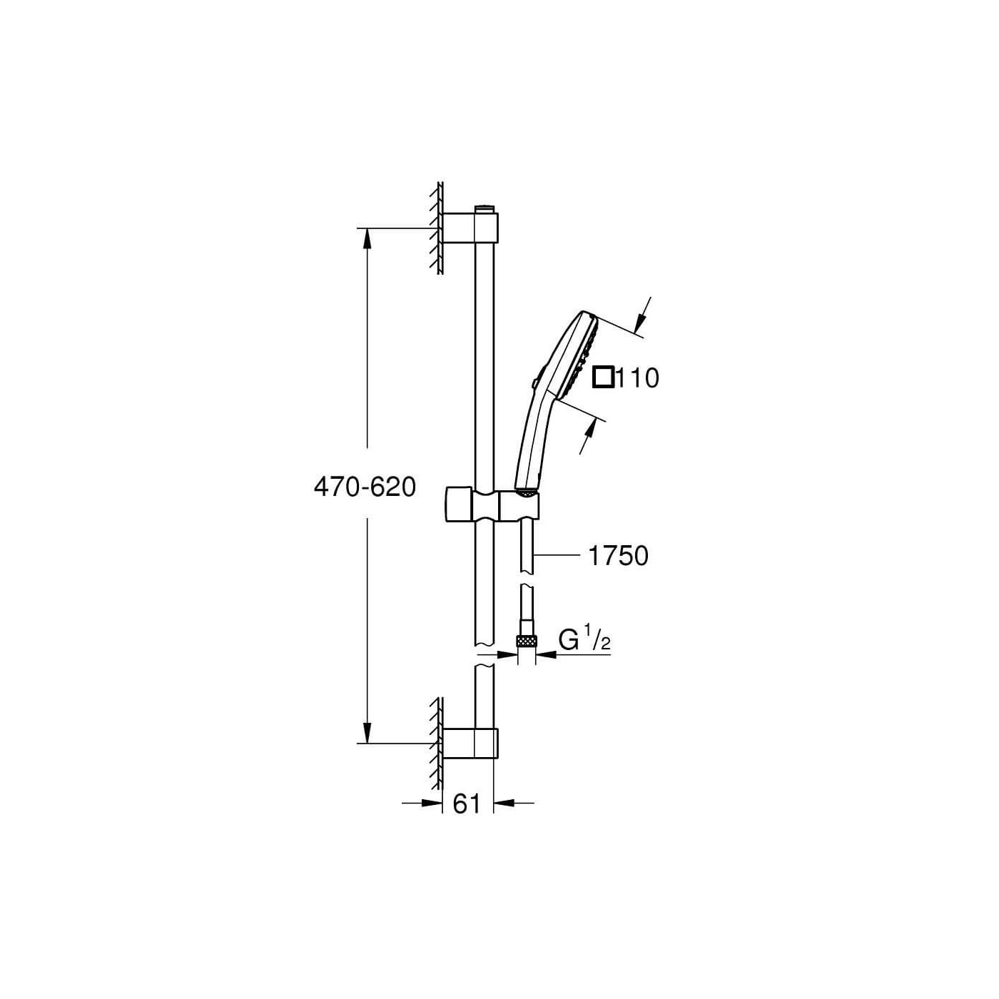 Zestaw Prysznicowy Tempesta Cube 110 Chrom 26904003 Grohe